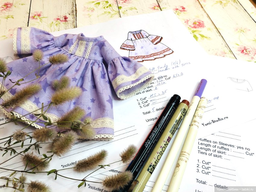 Рисуем и шьем. Платье, туника на куклу 1/6 (фото 8)
