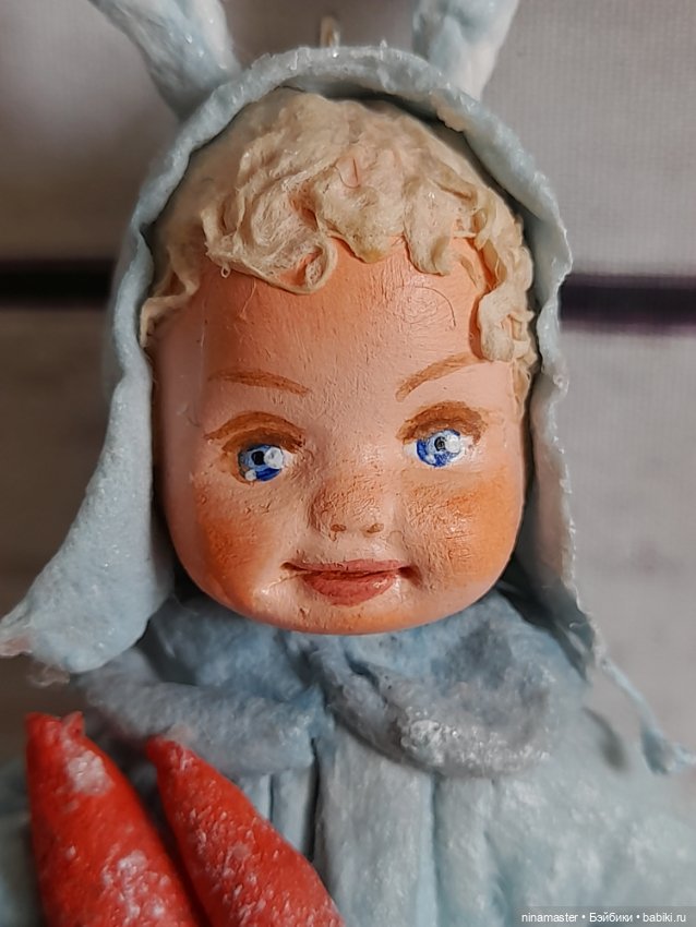 Ватная игрушка на ёлочку Мальчик зайчик (фото 3)