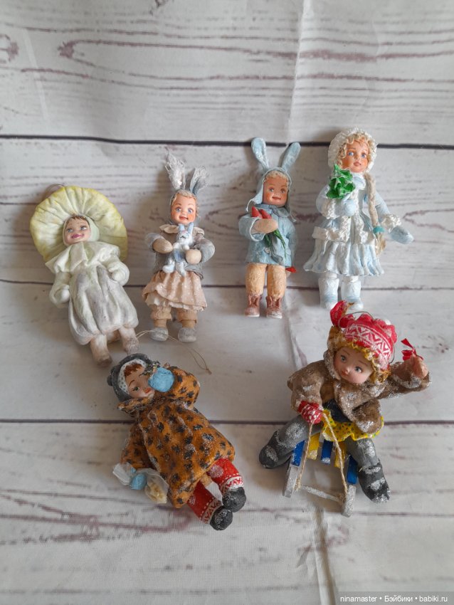 Ватная игрушка на ёлочку Мальчик зайчик