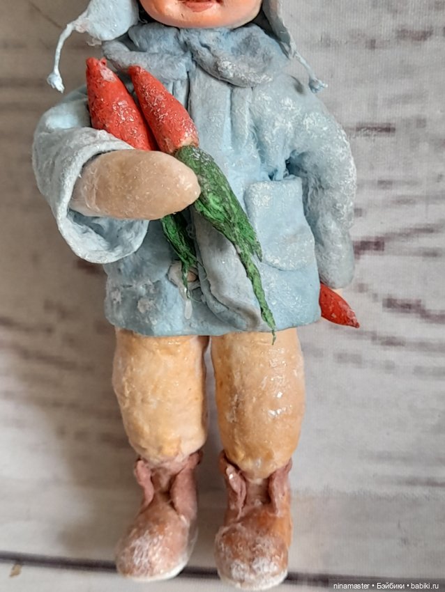 Ватная игрушка на ёлочку Мальчик зайчик (фото 5)