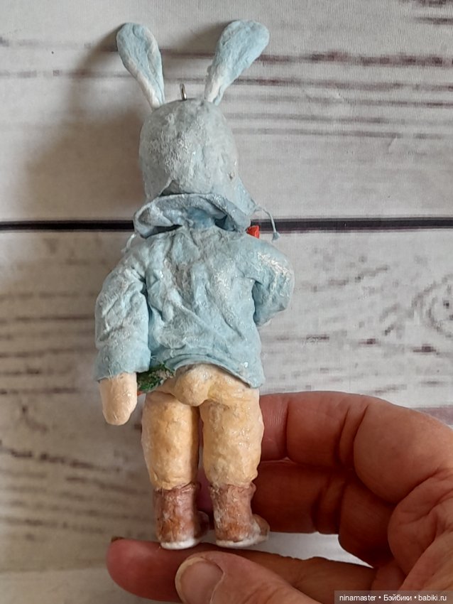 Ватная игрушка на ёлочку Мальчик зайчик (фото 7)