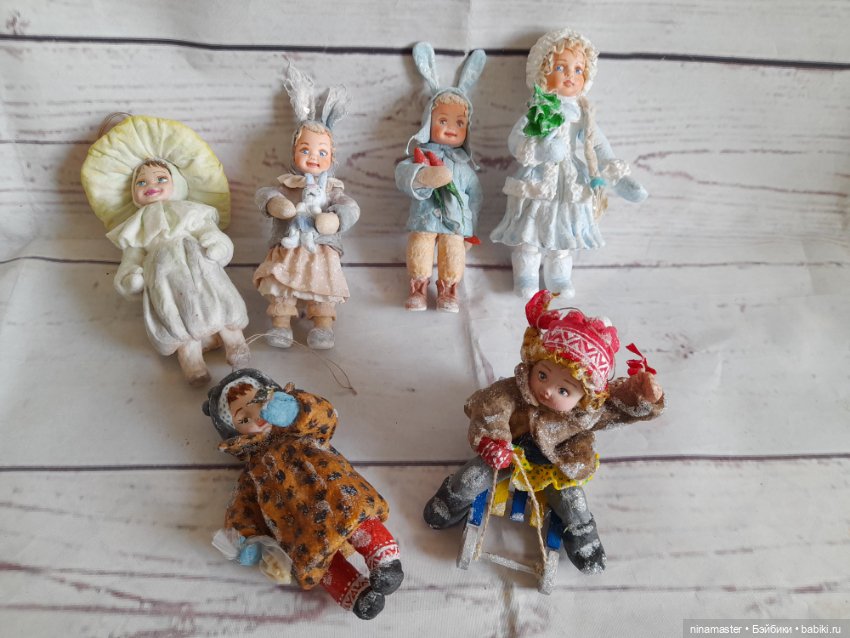 Ватная игрушка на ёлочку Мальчик зайчик