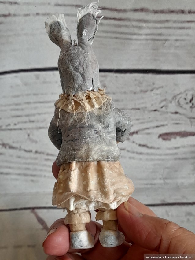 Ватная игрушка на ёлочку, Девочка-зайчик (фото 6)