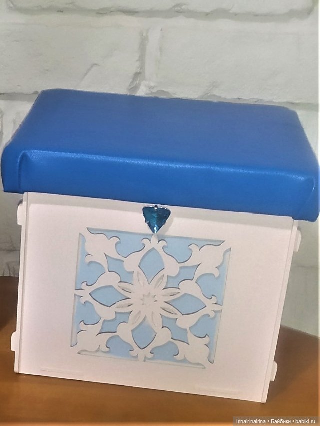 Пуф-сундук для большой куклы , синий (фото 5)