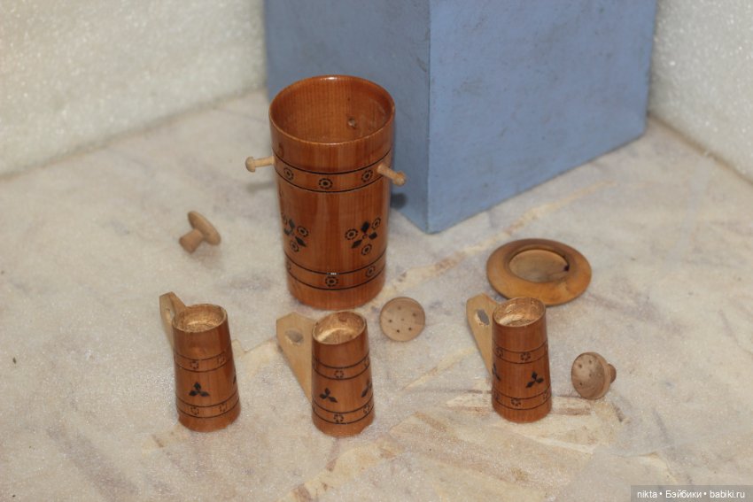 Игрушка, сувенир СССР * Бочонок с кружками * Дерево * Ручная работа (фото 4)