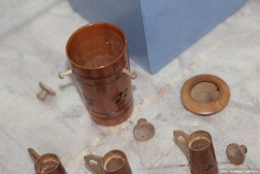 Игрушка, сувенир СССР * Бочонок с кружками * Дерево * Ручная работа (фото 5)