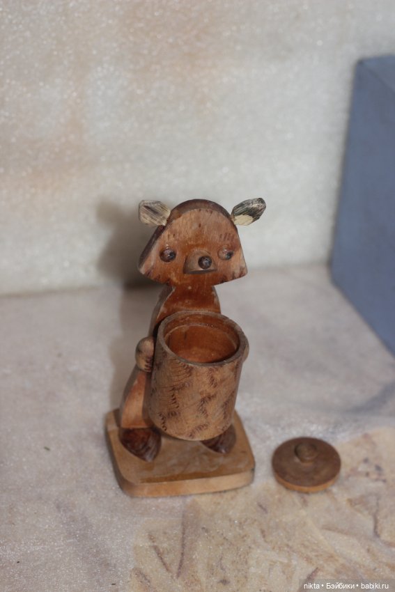 Игрушка, сувенир СССР * Шкатулка * Мишка с бочонком (фото 6)