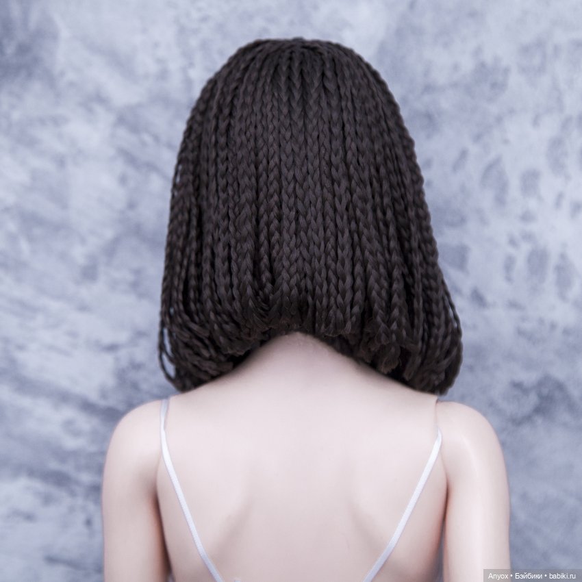 Парик для БЖД размер 8-9 (около 21 см) - темно коричневое удлиненное каре (фото 7)