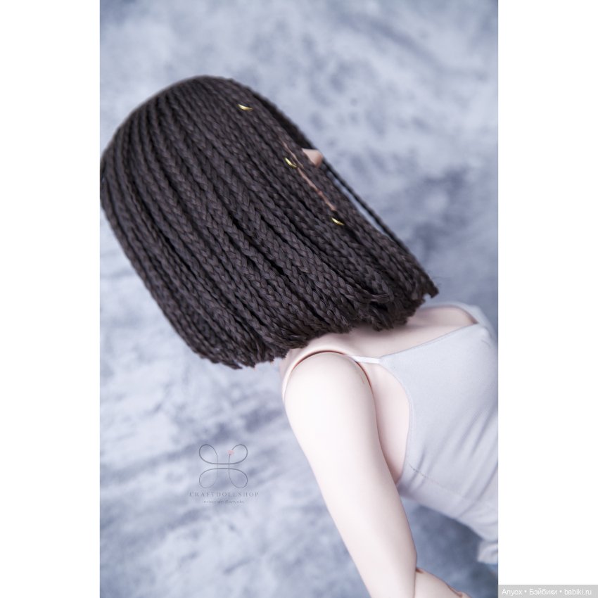 Парик для БЖД размер 8-9 (около 21 см) - темно коричневое удлиненное каре (фото 5)