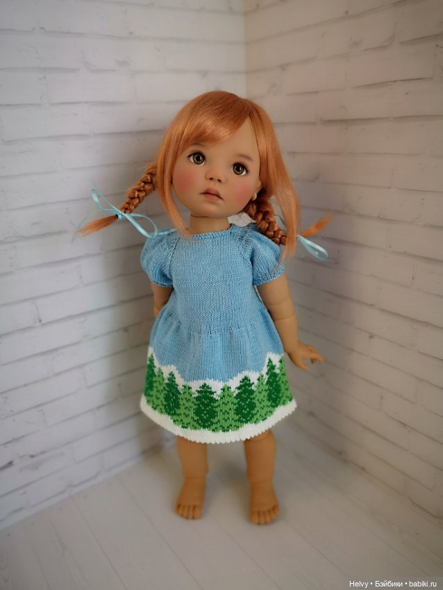 Платье с елочками для Meadowdolls 46 см (фото 3)