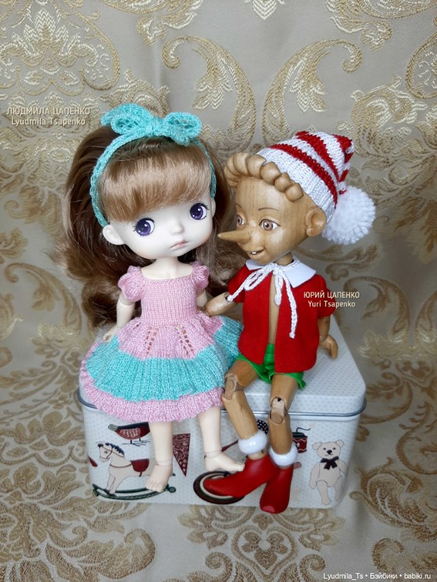 Деревянная шарнирная кукла Буратино, 20 см (фото 7)