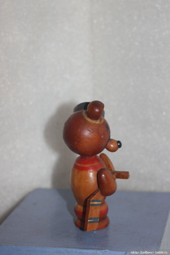 Мишка хоккеист * Игрушка СССР * Дерево * Ручная работа (фото 2)