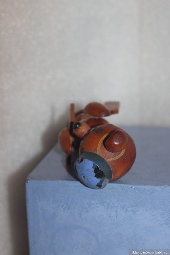 Мишка хоккеист * Игрушка СССР * Дерево * Ручная работа (фото 6)