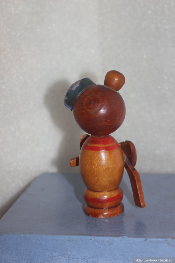 Мишка хоккеист * Игрушка СССР * Дерево * Ручная работа (фото 3)