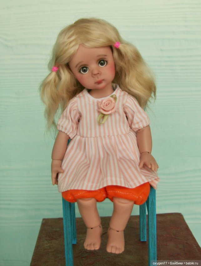 Блондиночка Лайт, авторская шарнирная кукла из полиуретана, фулсет (фото 3)