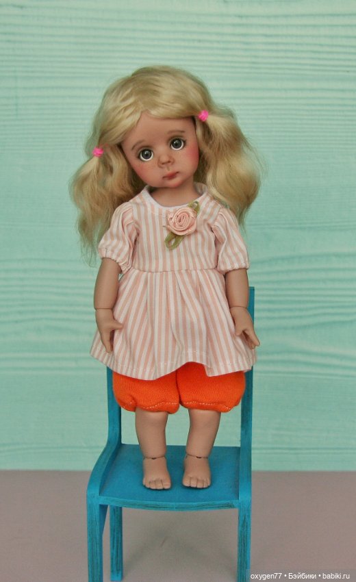 Блондиночка Лайт, авторская шарнирная кукла из полиуретана, фулсет (фото 6)