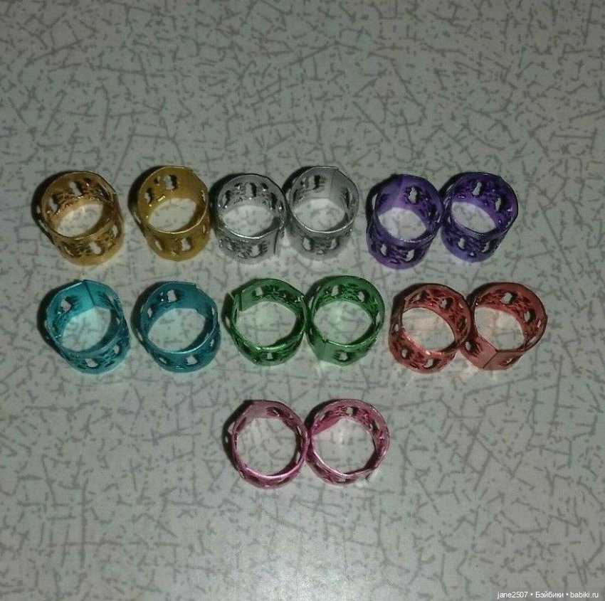 Набор браслетов для Fashion royalty, Nu Face, Poppy Parker, Barbie - 14 штук - 7 цветов (металл)