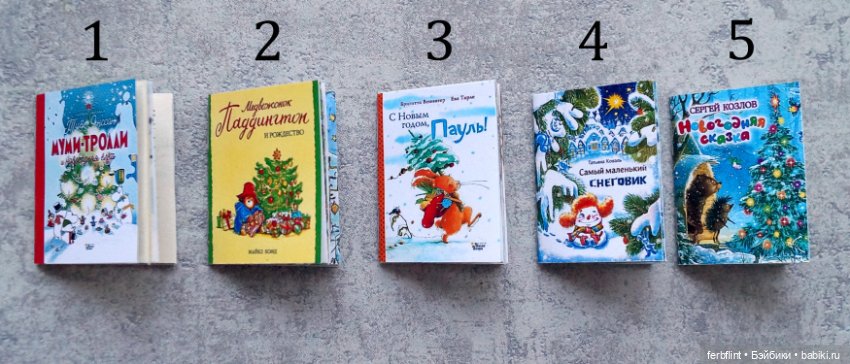 Набор Новогодних книг в масштабе 1:6 (фото 2)