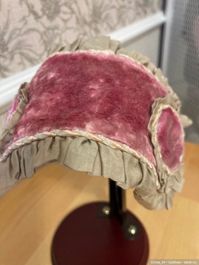 Шляпка капор для антикварной куклы (фото 5)