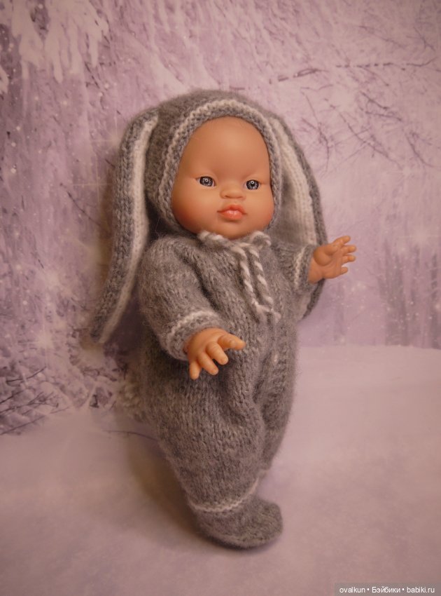 МК "Новогодний Зайка" для пупса Горди Paola Reina (34 см) и подобных кукол (Miniland, Minikane) (фото 5)
