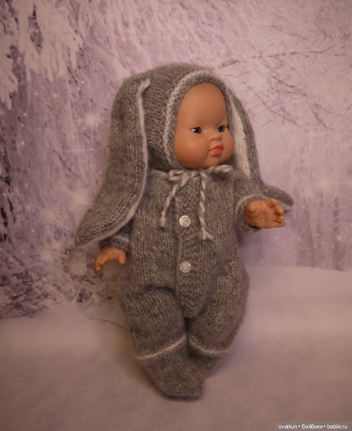 МК "Новогодний Зайка" для пупса Горди Paola Reina (34 см) и подобных кукол (Miniland, Minikane)