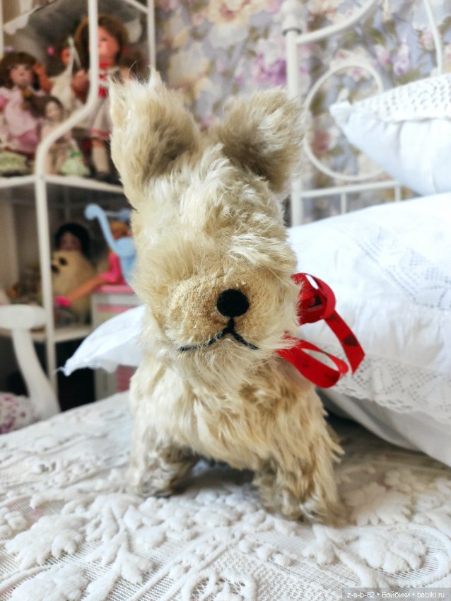 Мохеровый пёсик — Винтажные куклы и игрушки детства