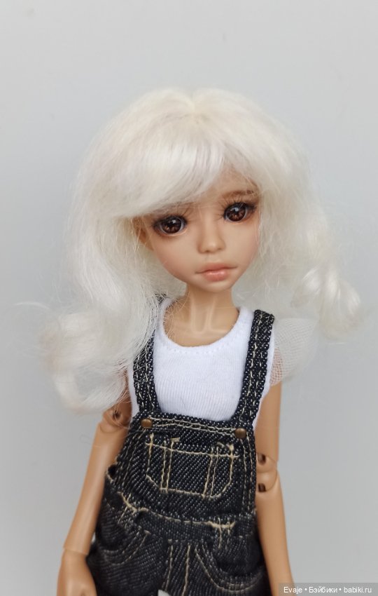 Парик 3-4" - Локоны с пробором и челкой, блонд (натур/мохер)