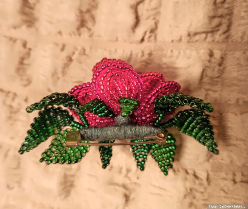 Заколка-брошь "Роза" — Аксессуары для кукол (фото 3)