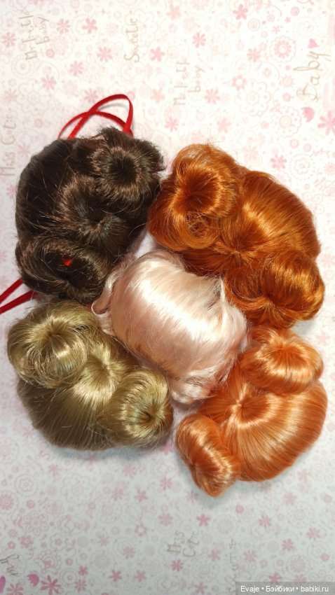 Парики 5-6" - Хвостики-фонтанчики, 5 цветов