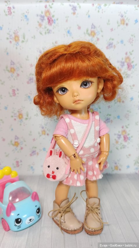 Парики 5-6" - Кудряшки с двумя косичками, 2 цвета (натуральный мохер)