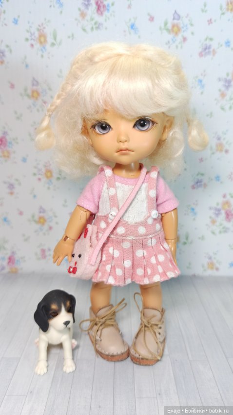 Парики 5-6" - Кудряшки с двумя косичками, 2 цвета (натуральный мохер) (фото 4)