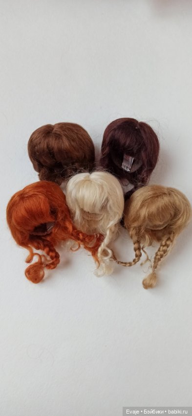 Парики 5-6" - Длинные косички с локонами у лица, 5 цветов (натуральный мохер)