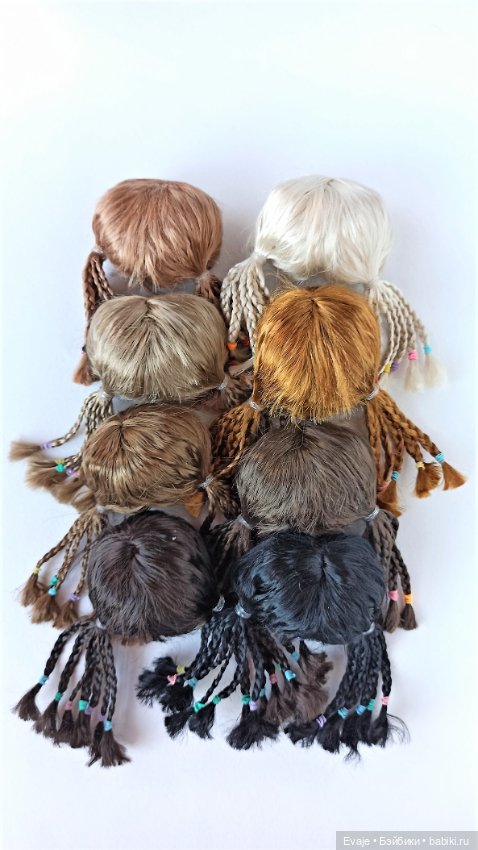 Парики 6-7" - Хвосты с афро-косичками, 8 цветов