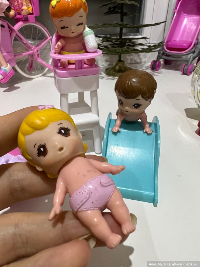 Малыши Takara комплект 3 пупсика с аксессурами