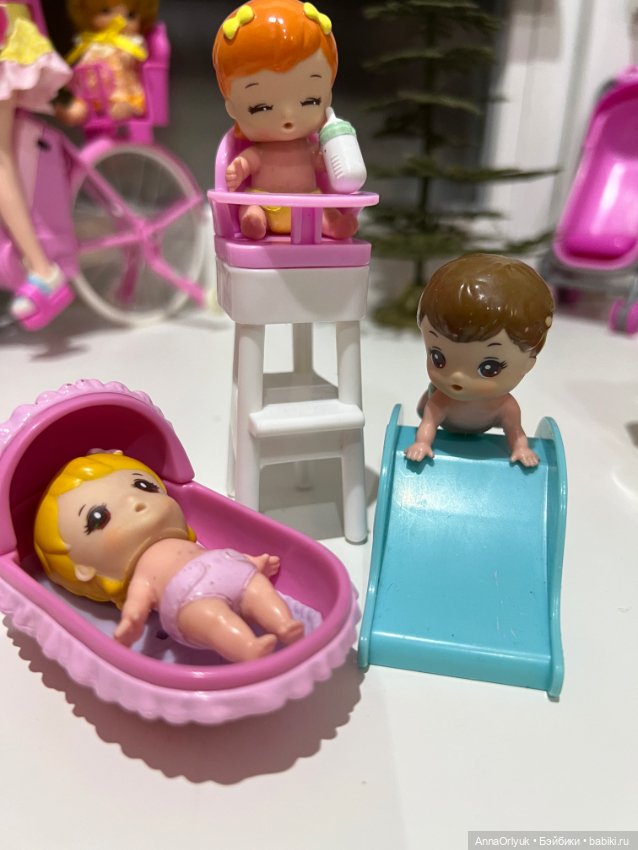 Малыши Takara комплект 3 пупсика с аксессурами