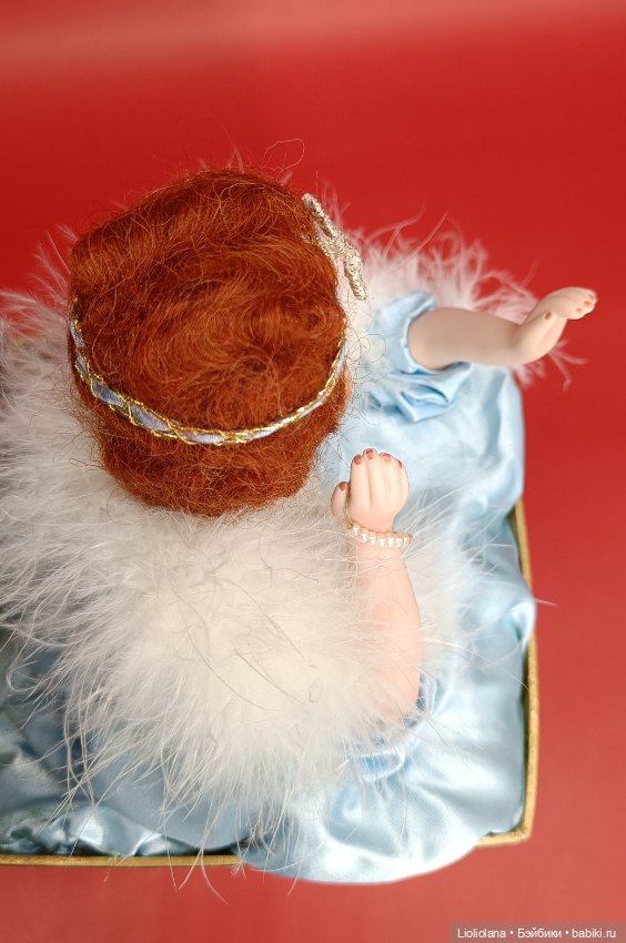 Фарфоровая кукла - половинка. Музыкальная. Шарманка. США