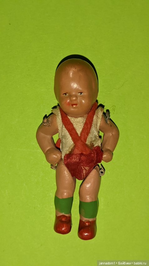 Антикварный бисквитный немецкий пупсик Edi, высота 7,5 см (фото 4)