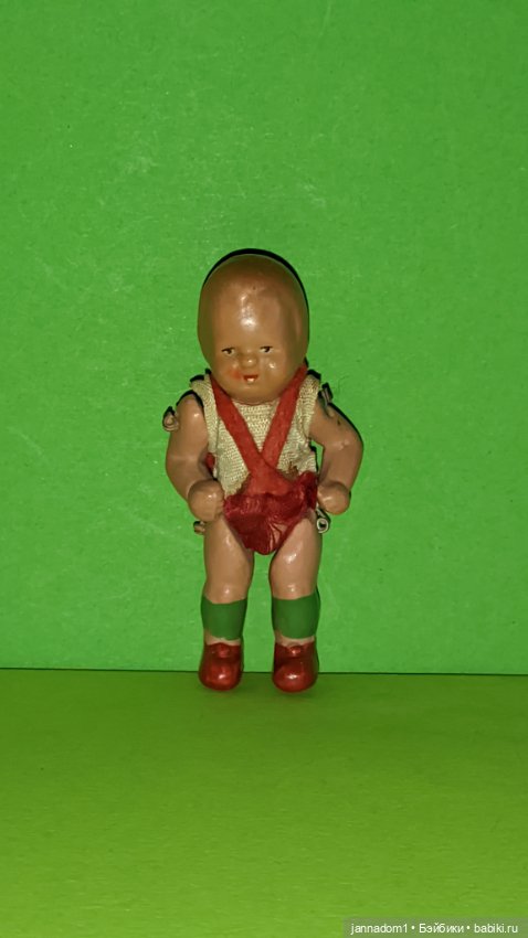 Антикварный бисквитный немецкий пупсик Edi, высота 7,5 см