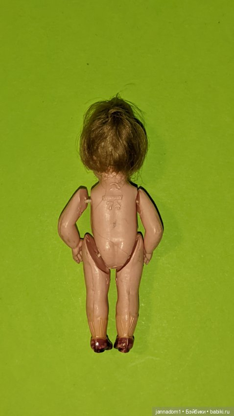 Целлулоидная куколка Minerva с волосами, высота 7,5 см (фото 2)