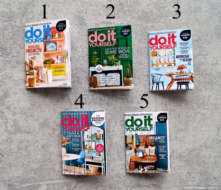 Набор интерьерных журналов №2 (на анг.) масштаб 1:6 (фото 2)