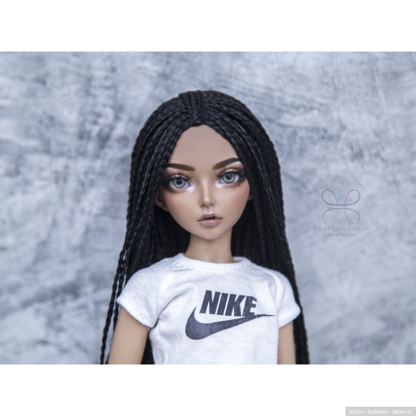 Парик - косички ЗиЗи для MINIFEE МИНИФИ (6-7) длинный черный