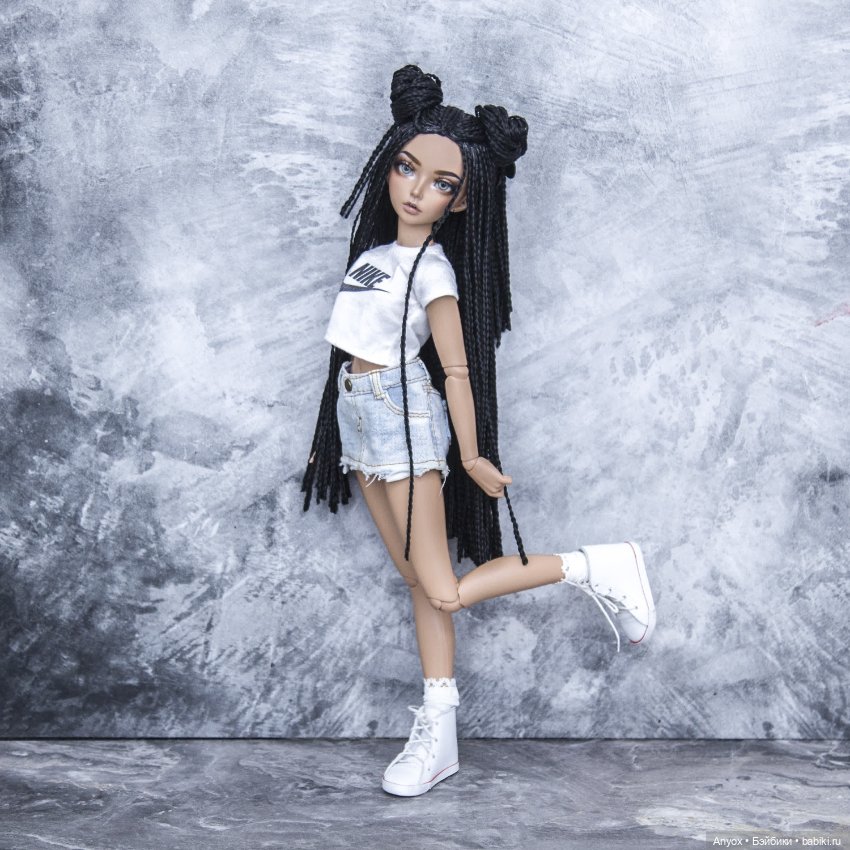 Парик - косички ЗиЗи для MINIFEE МИНИФИ (6-7) длинный черный (фото 7)