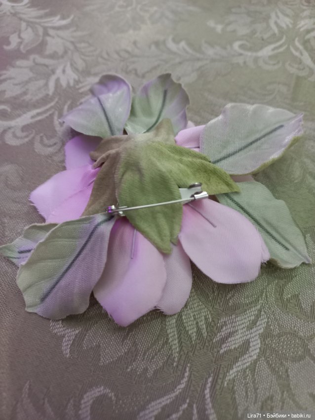 Цветок шиповника из натурального шелка (фото 3)