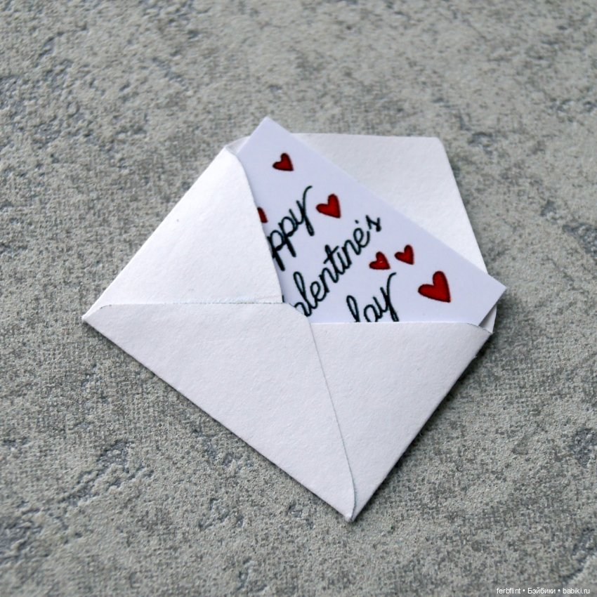 Открытка с днём Валентина и конверт (масштаб 1:6) (фото 3)