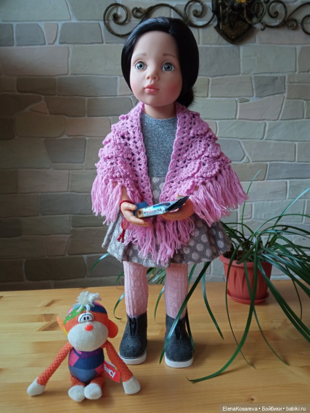 Ажурная шаль для кукол — Одежда для кукол (фото 3)