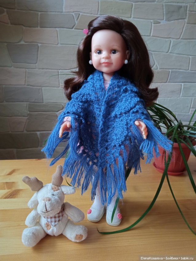 Ажурная шаль для кукол — Одежда для кукол