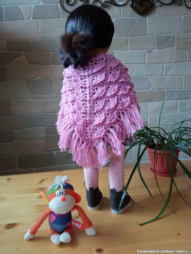 Ажурная шаль для кукол — Одежда для кукол (фото 4)