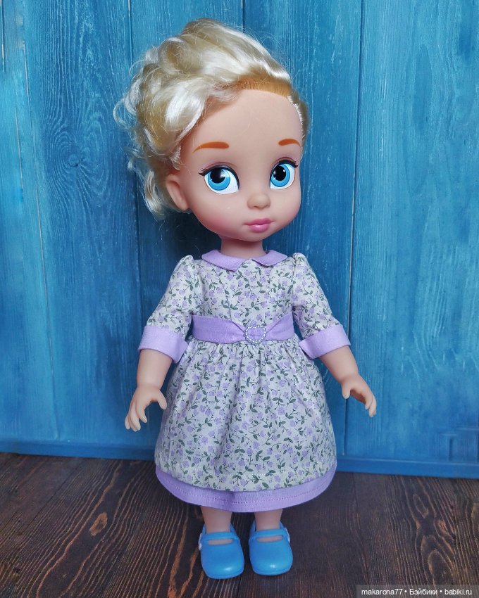 Платье для кукол Дисней Аниматорс 41 см, цвет кремовый/сиреневый (фото 3)