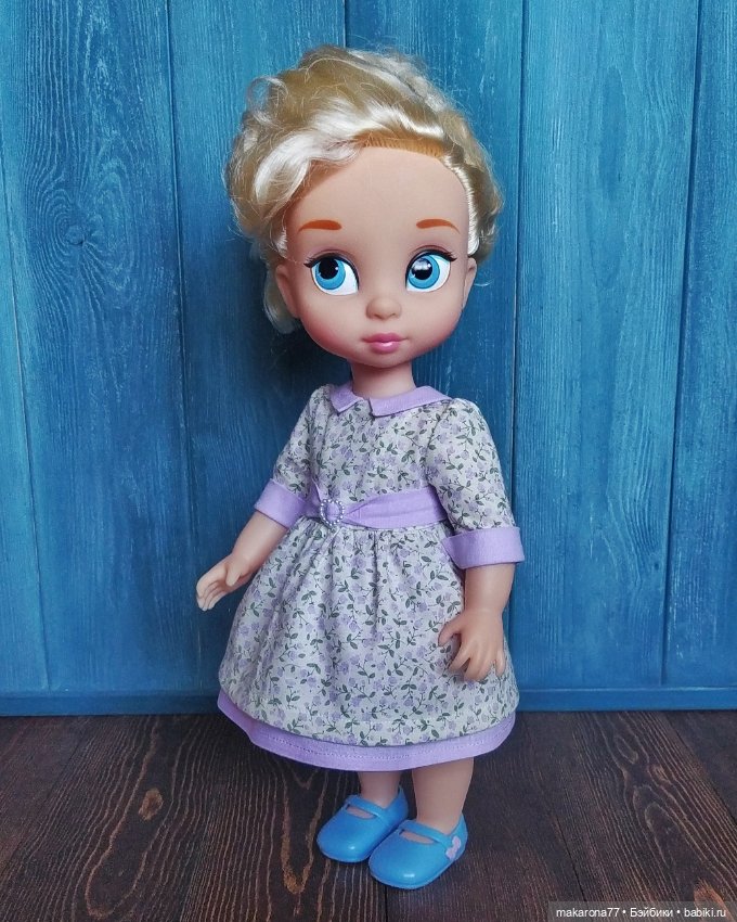 Платье для кукол Дисней Аниматорс 41 см, цвет кремовый/сиреневый (фото 2)