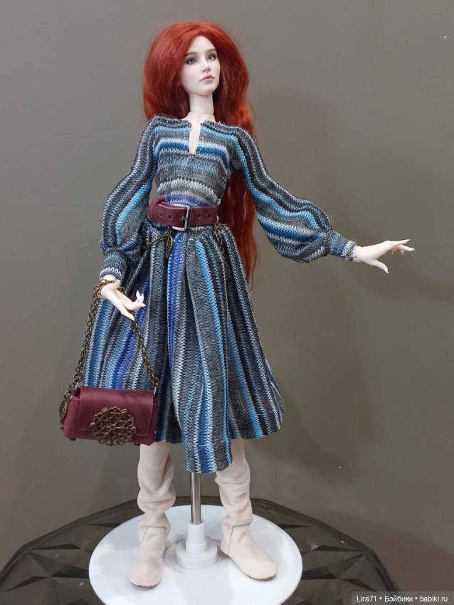 Платье, ремень, сумочка на худеньких авторок, Тоннер, FR, Integrity Барби (фото 4)